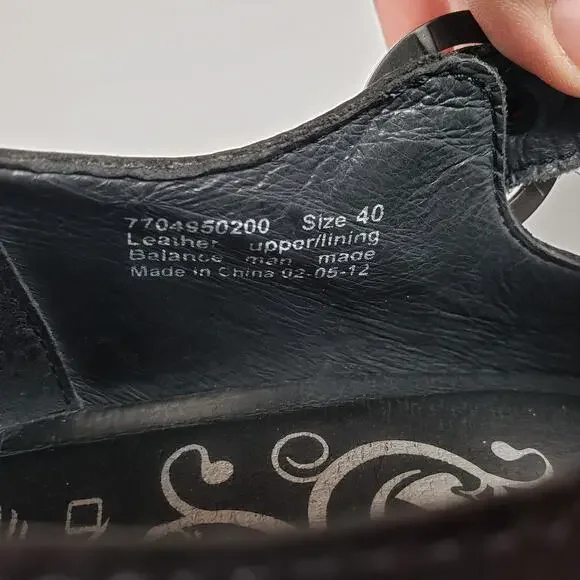 Dansko Nevin Womens Size EU 40 US 9.5-10 Black Leather Mary Jane Steampunk Shoes - Picture 12 of 12